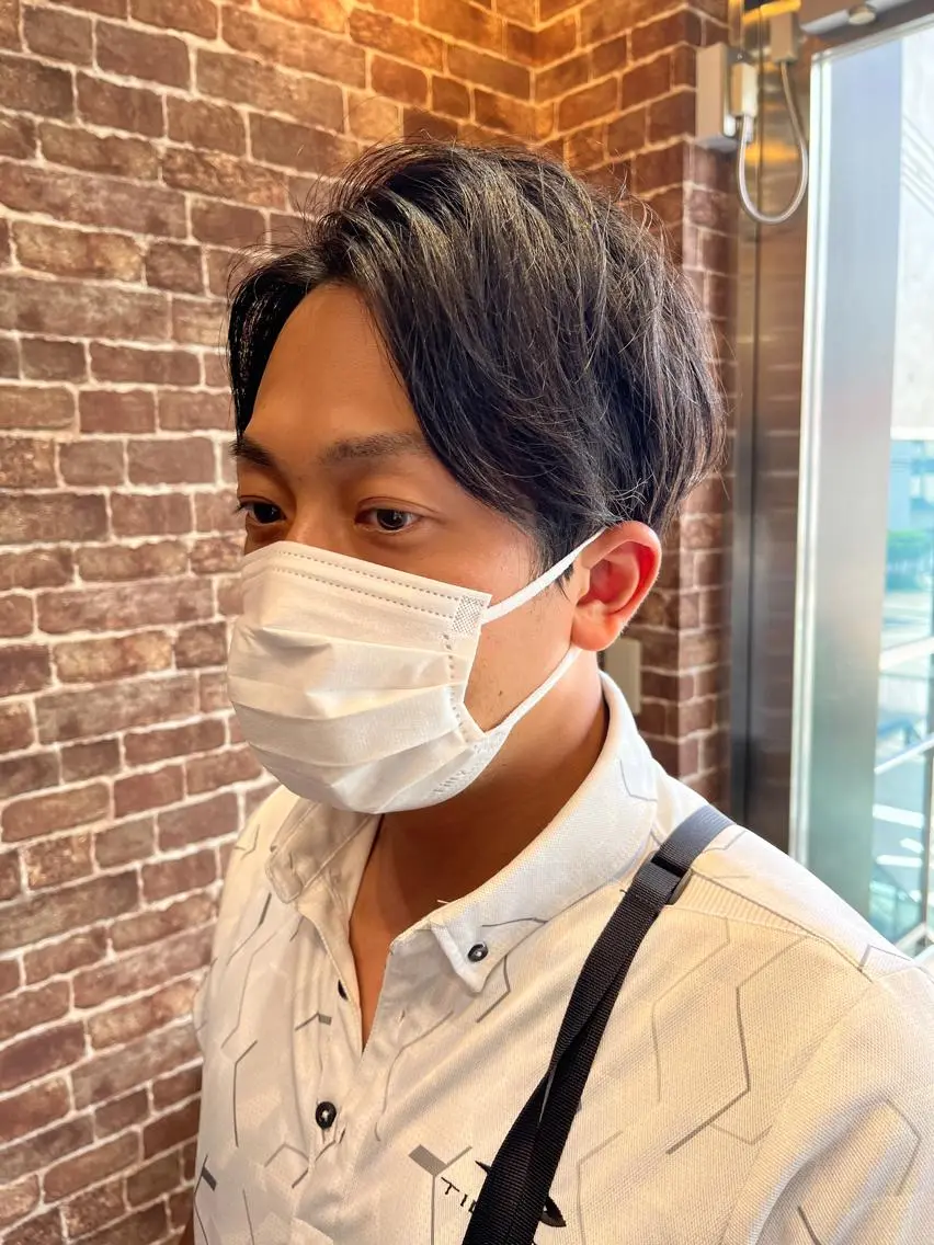 ショート メンズ メンズパーマ ケアカラー ピンクブラウン 外国人風カラー ショートヘア 久木原 ゆりのヘアスタイル