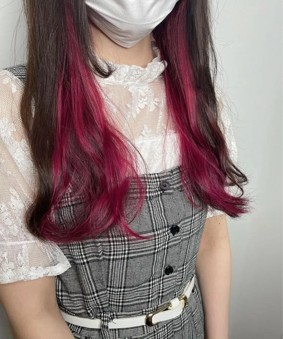 ロング カラー ピンクカラー ナチュラルカラー 児玉優香のヘアスタイル