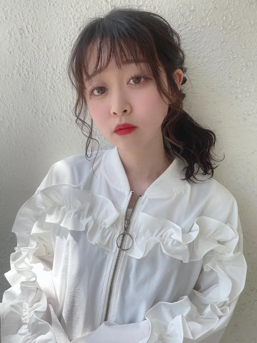 ミディアム ヘアアレンジ m i k u n aのヘアスタイル