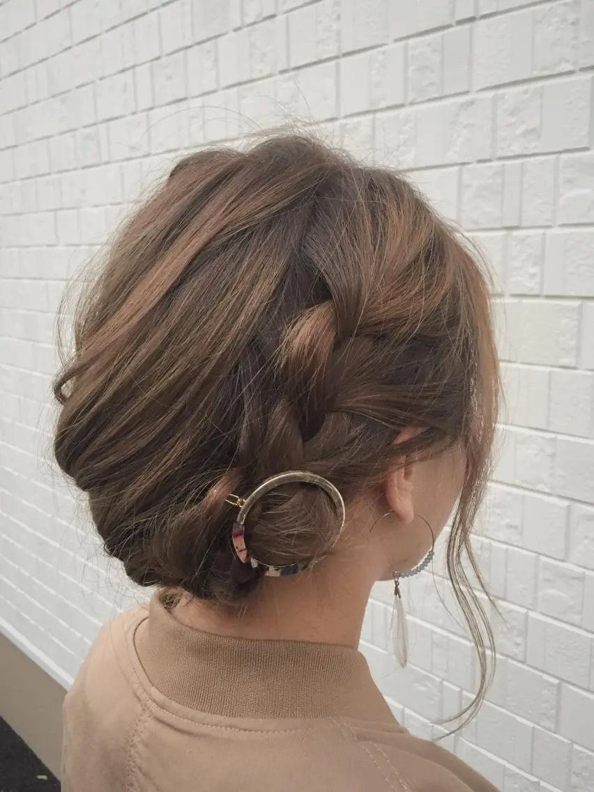 ミディアム カラー ヘアアレンジ 簡単アレンジ ハットリ /北習志野のヘアスタイル