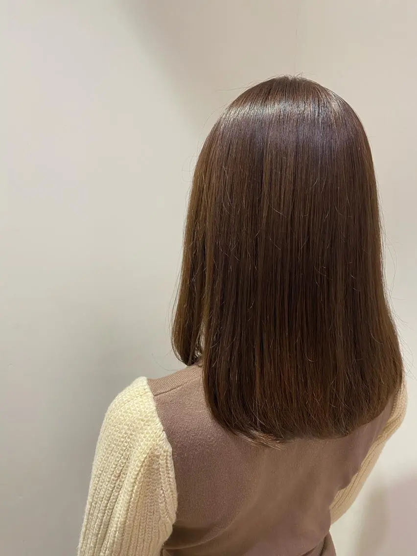 ミディアム カラー ヘアアレンジ ベージュカラー ブラウンカラー ブラウンベージュ 福壽 優奈のヘアスタイル