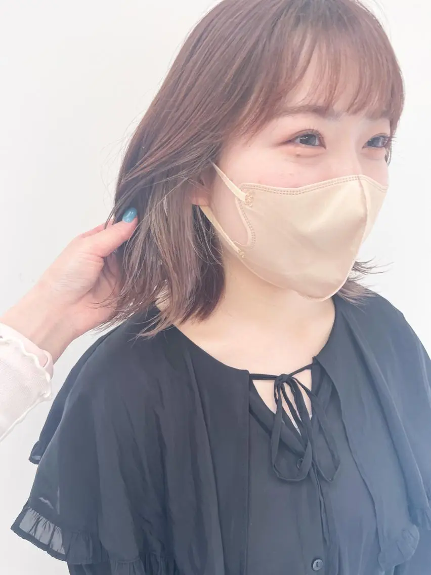 セミロング カラー ベージュカラー ボブ カット ヘアカラー ✨カラー支持No.1 🧸ワキ カナコ🧸のヘアスタイル