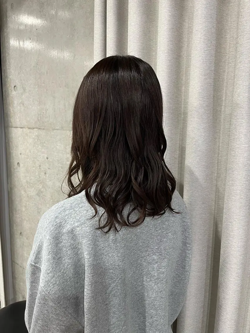 セミロング パーマ カット パーマ ロングパーマ木村 ボブパーマのヘアスタイル