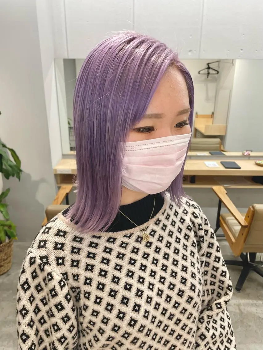ミディアム カット ヘアカラー SAEKI【ior 】北千住店ブリーチのヘアスタイル