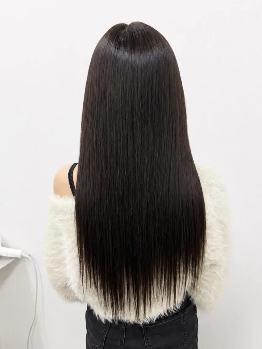 カラー ロング ヘアアレンジ シールエクステ 黒髪 ブリーチ デザインカラー ダブルカラー MISAKIエクステ ブリーチ\5900のヘアスタイル