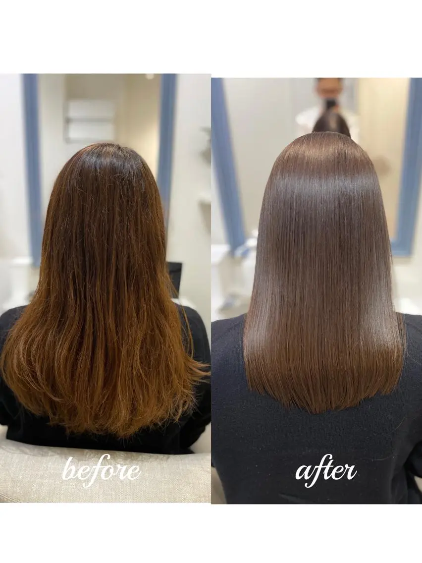 セミロング カラー 髪質改善 カット ヘアカラー 縮毛矯正 ✨髪質改善が大好評✨ 美容室lic近藤✨のヘアスタイル