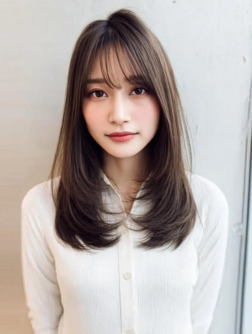 セミロング ハッシュカット 髪質改善 レイヤーカット 縮毛矯正 トリートメント カット ヘアカラー トリートメント 生艶髪&レイヤー🔔 渋谷お薦めNo.1✨のヘアスタイル