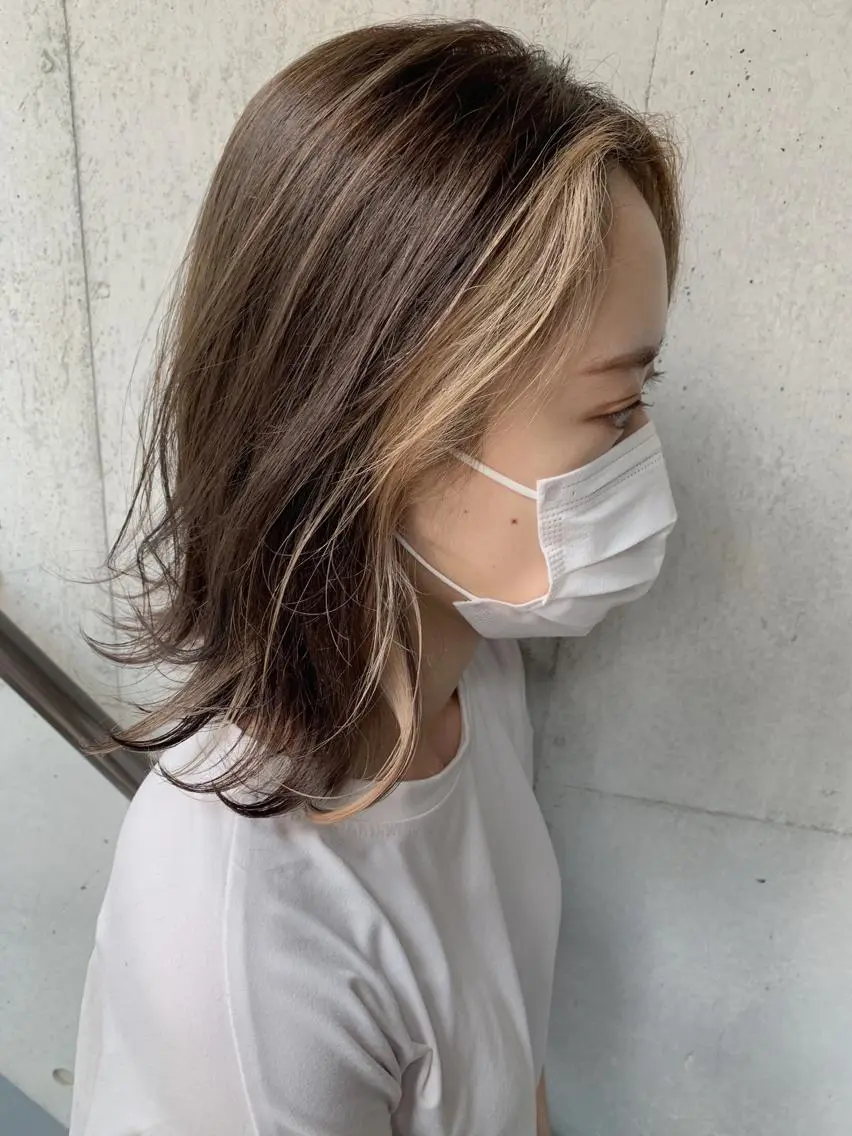 ミディアム カラー パーマ ヘアアレンジ ネイル マツエク・マツパ ミストバング ブリーチ  フェイスフレーミング 🇺🇸海外ヘア 🇰🇷MASANOのヘアスタイル