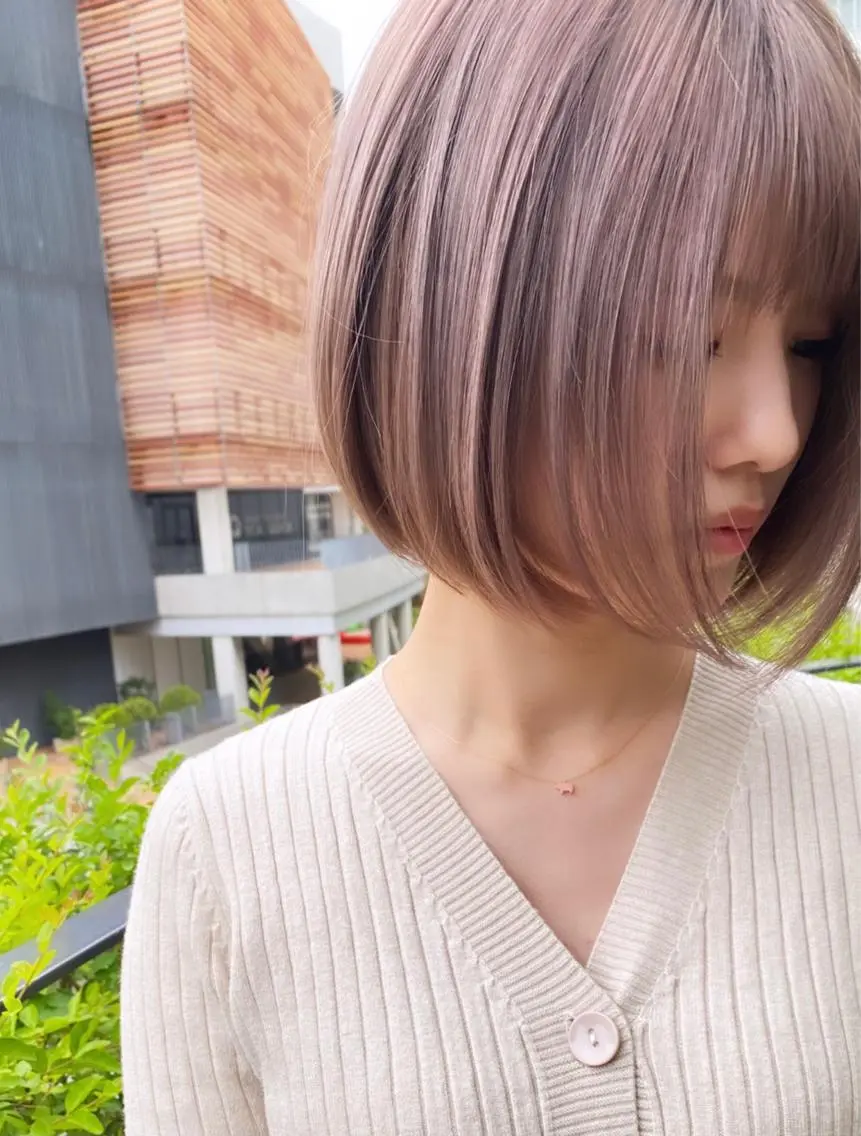 ショート カット ヘアカラー ハイライト、レイヤー カット/西梅田/中西のヘアスタイル