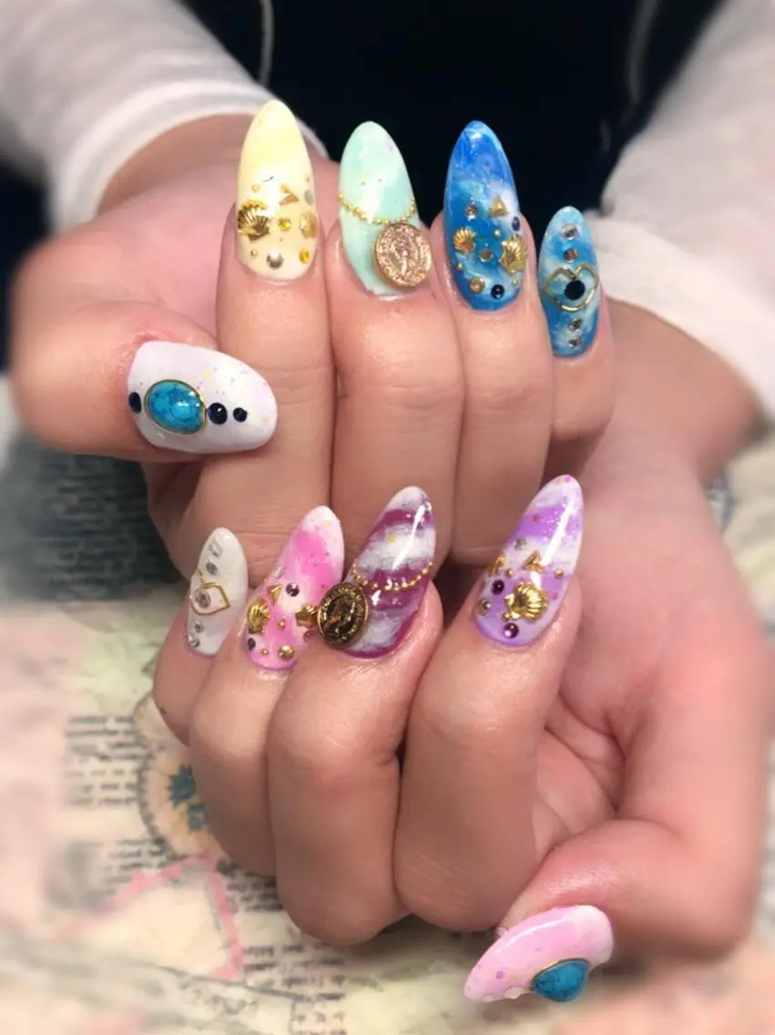 ネイル 長さ出し 持ち込み YÜA NAILのネイルデザイン