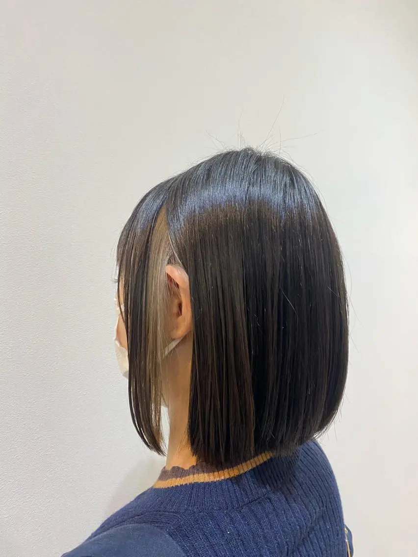 ミディアム カラー ミディアムパーマ バレイヤージュ ベージュカラー ブリーチ ケアブリーチ カット ヘアカラー トリートメント ♡オシャ髪♡AI ✂️newi町田のヘアスタイル