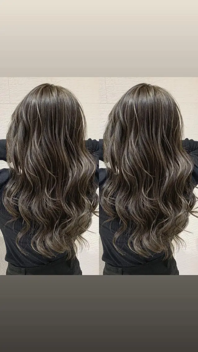 ロング カラー ヘアアレンジ 白髪ぼかしハイライト 茗荷谷駅徒歩2分のヘアスタイル
