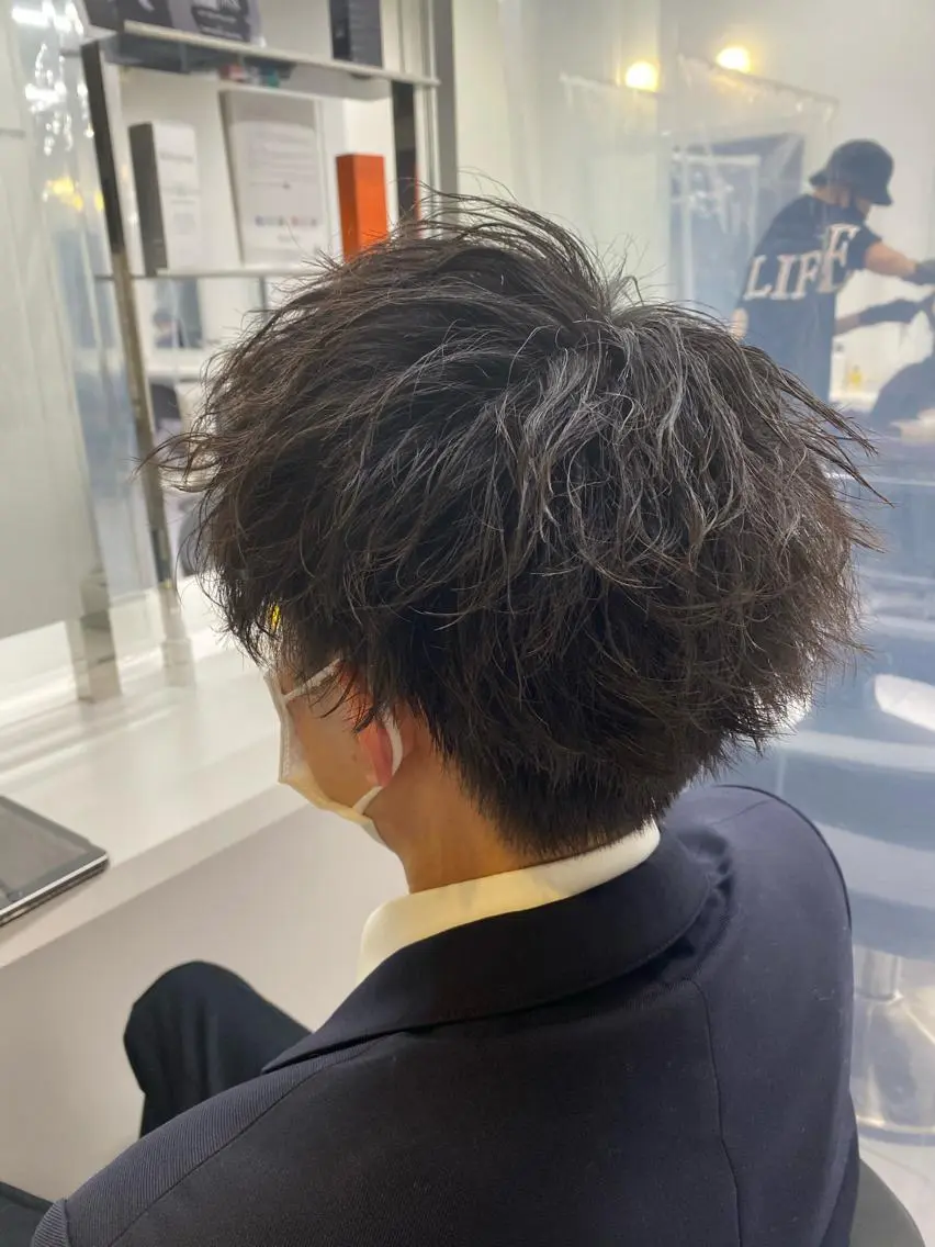 ミディアム パーマ ヘアアレンジ メンズ メンズ特化 水口湧太のヘアスタイル
