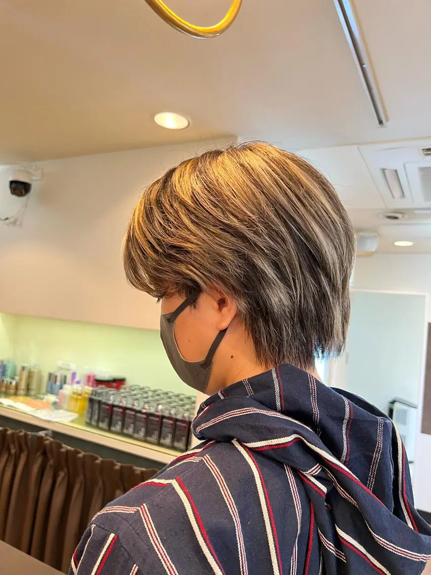 ショート メンズ メンズハイライト ハイライト ♡ RIRIAのマツエク・マツパデザイン