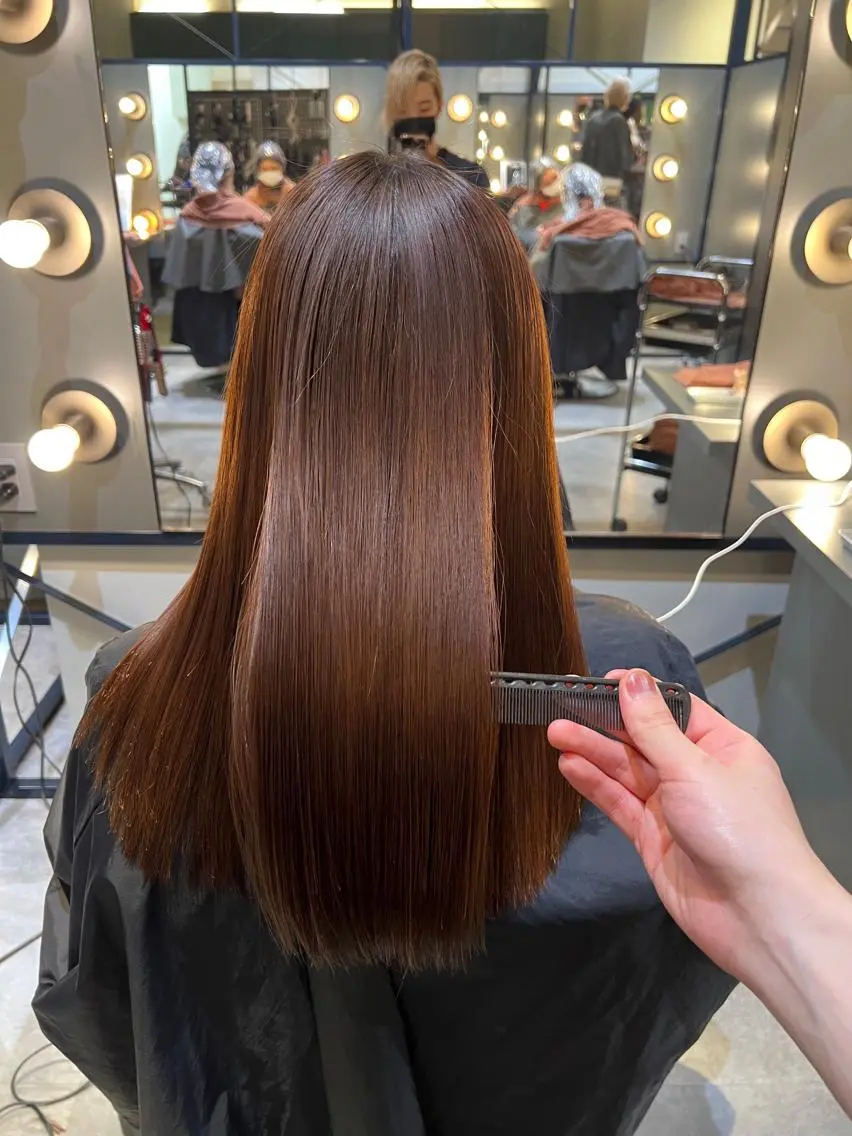 ロング カット 縮毛矯正 トリートメント 髪質改善ストレート Kantaのヘアスタイル
