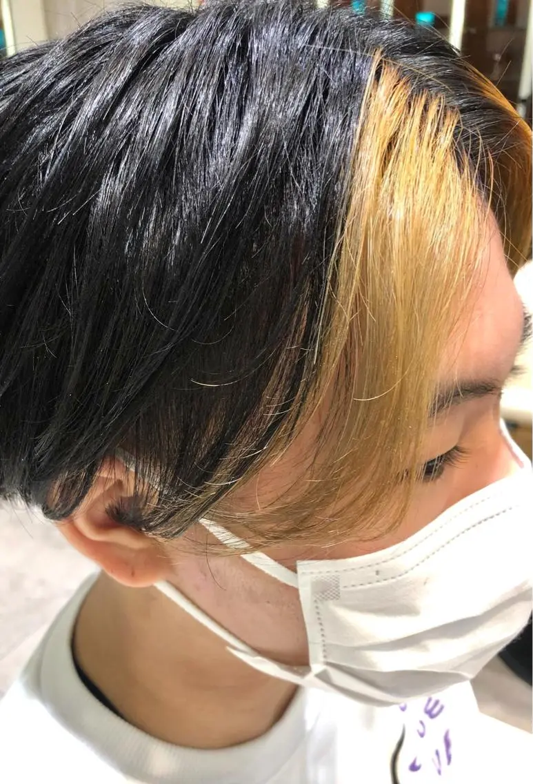 ショート カラー メンズ メンズブリーチ ミストバング ブリーチ  フェイスフレーミング ブリーチモデル募集中 小柴のヘアスタイル