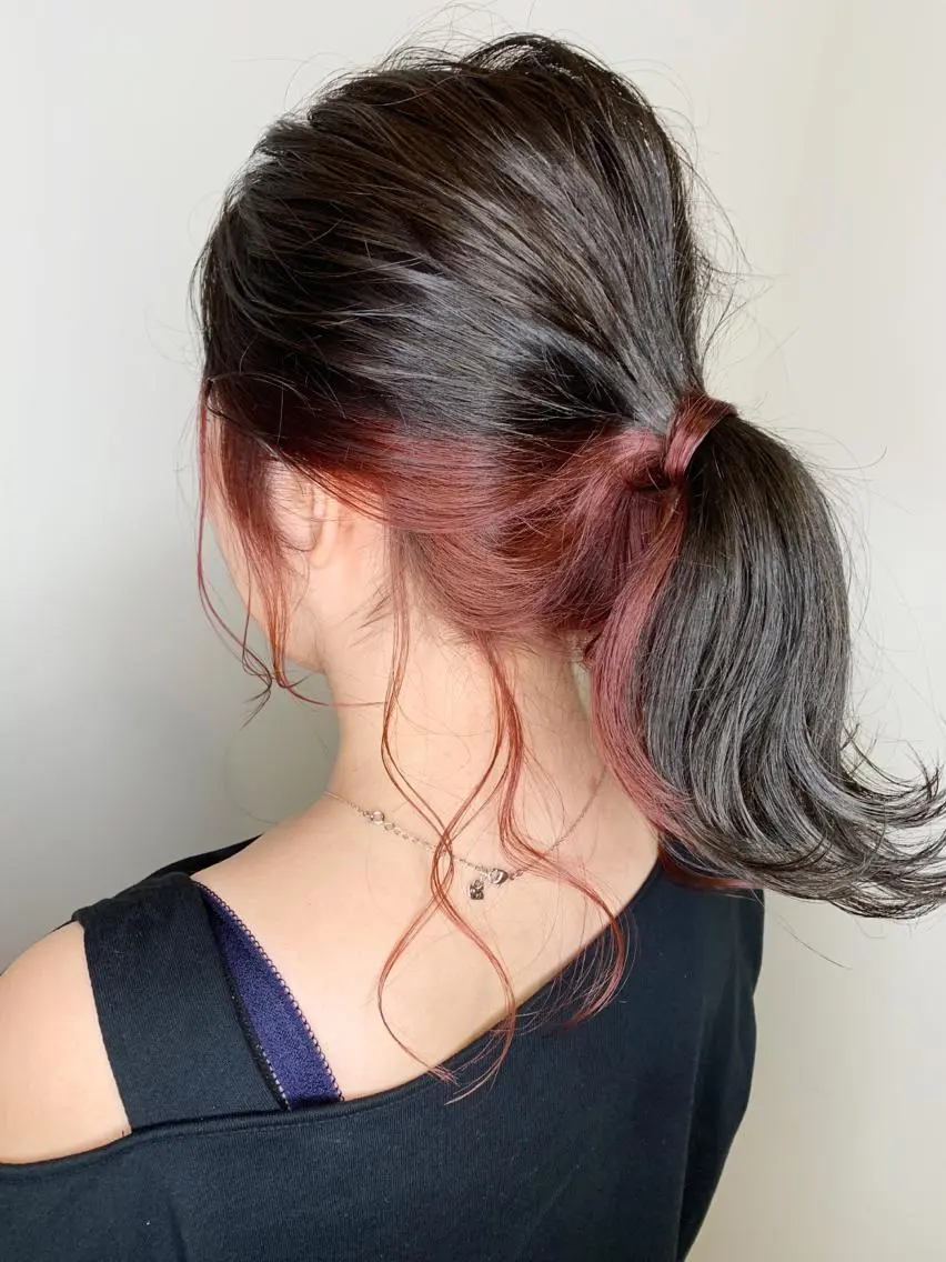 セミロング カラー インナーカラー ヘアカラー エクステ KAZUMAのヘアスタイル