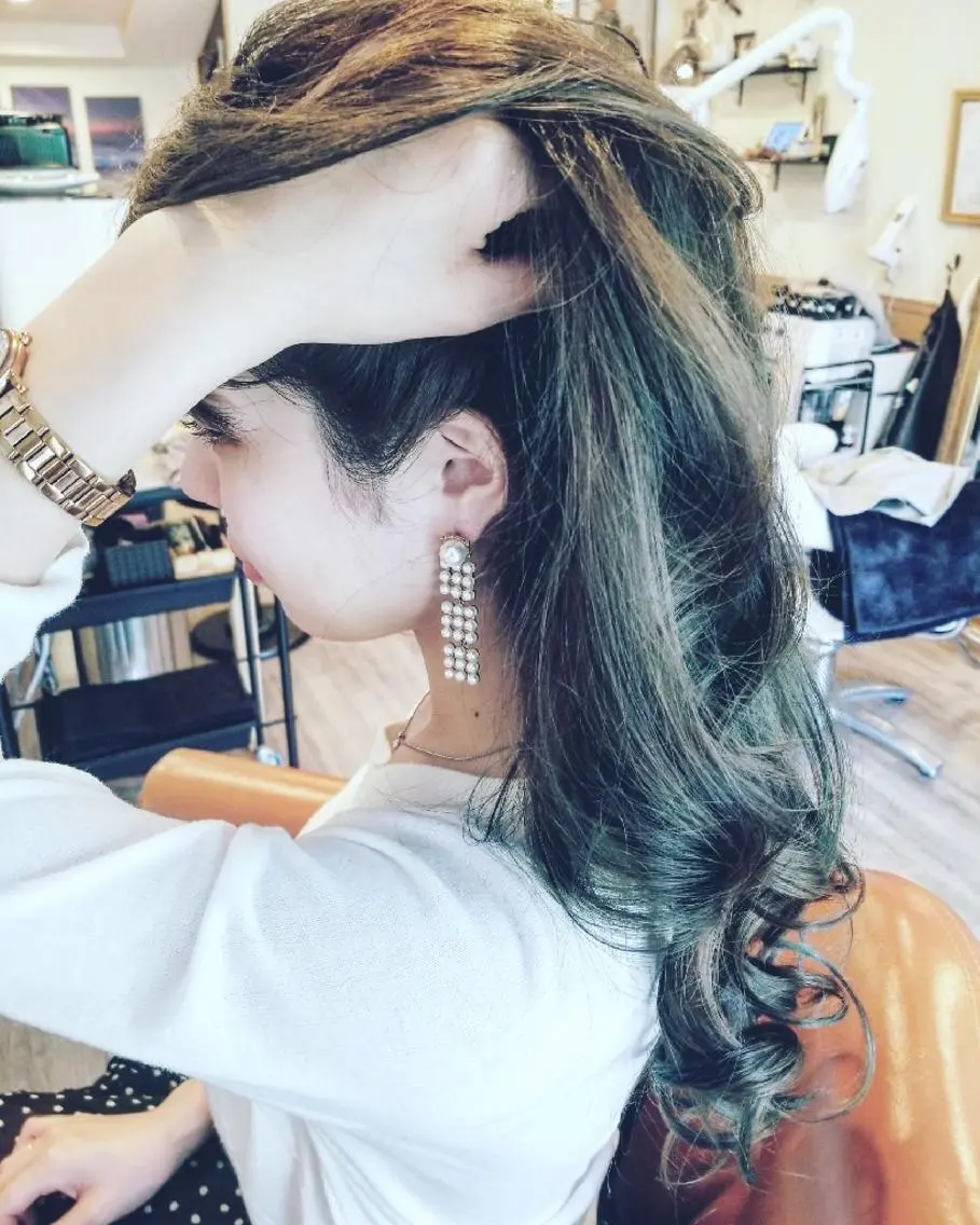 ロング カラー アディクシーカラー ブルーカラー 外国人風カラー トリートメント カット ヘアカラー トリートメント spa hair ark 富井直美のヘアスタイル