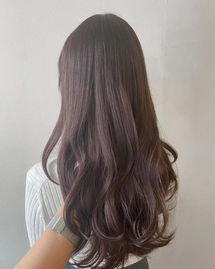 ロング カラー ブリーチ ブリーチなしカラー ピンクカラー フレンチボブパーマ Yuukiのヘアスタイル