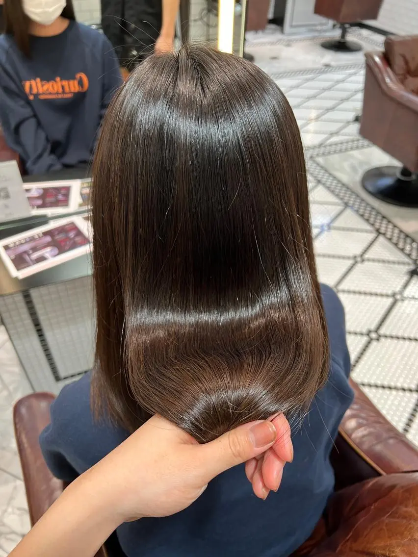 ロング パーマ 縮毛矯正 ストレートパーマ カット 縮毛矯正 kako ショート ボブのヘアスタイル