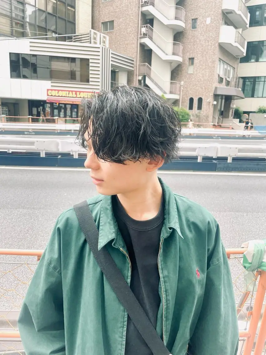 ミディアム パーマ メンズ カット パーマ 💈メンズパーマ💈 ナカザワ リョウのヘアスタイル