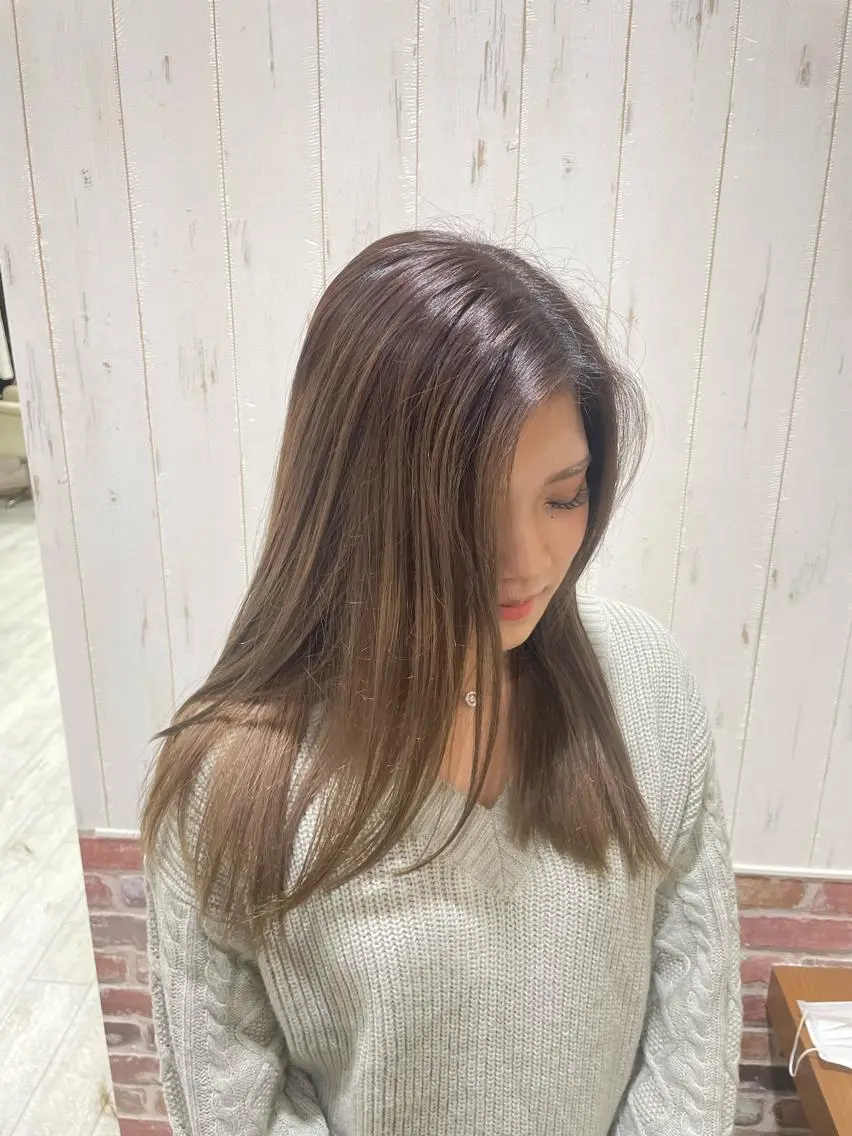 ミディアム カラー アディクシーカラー バレイヤージュ ブリーチ ダブルカラー イヤリングカラー カット ヘアカラー 中嶋 紘夢のヘアスタイル