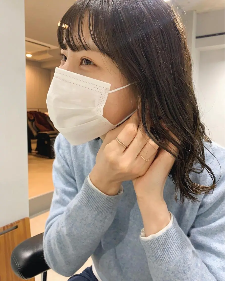 セミロング カラー パーマ カット ヘアカラー パーマ ボブパーマコテ巻き風 パーマNo1深江秀平のヘアスタイル