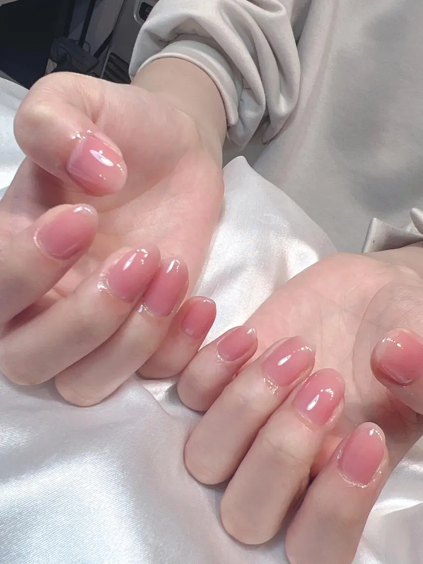 ネイル ワンカラーネイル 春ネイル bijou nails 蓮のネイルデザイン