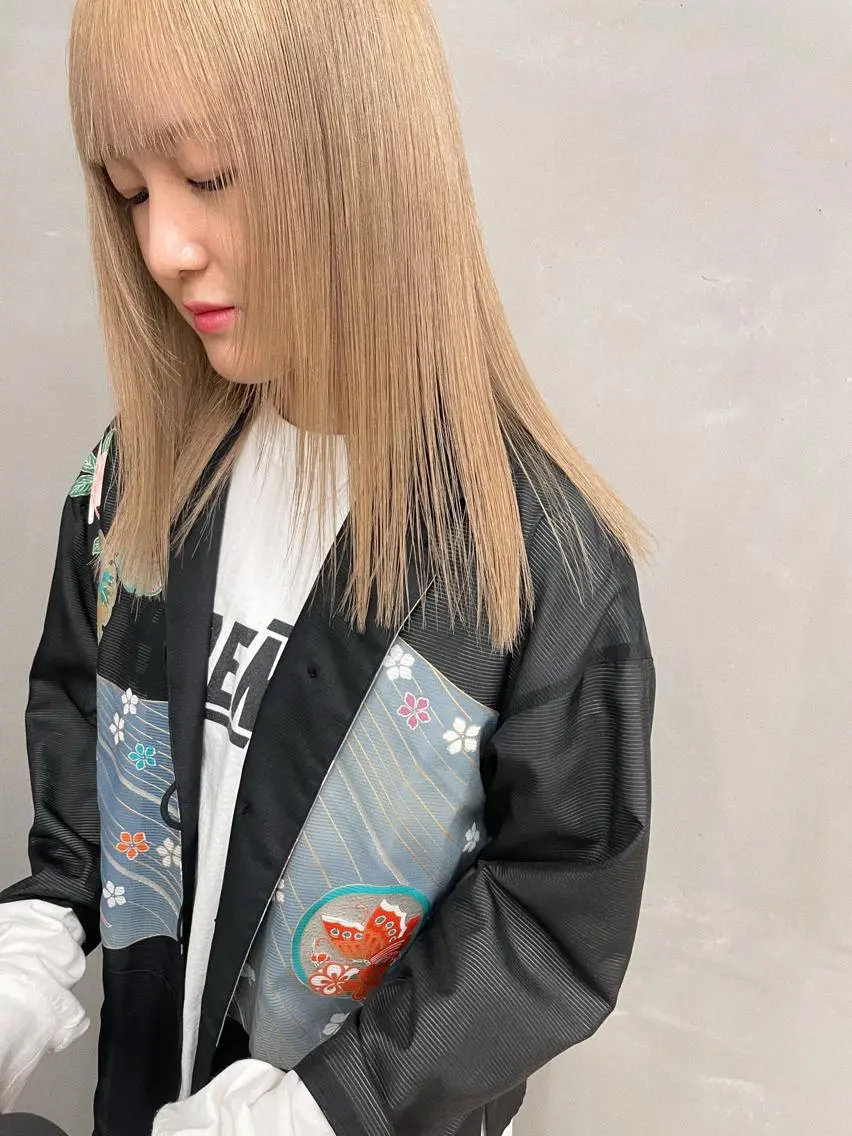 セミロング カラー ブリーチ カット ヘアカラー トリートメント ヘアセット センスをお届けします 大谷将生infpのヘアスタイル