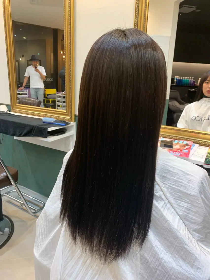 ロング 縮毛矯正 大木 華のヘアスタイル