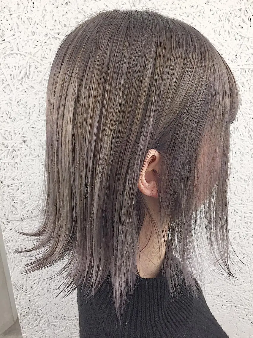 ミディアム カラー ヘアアレンジ アディクシーカラー アッシュ バレイヤージュ ブリーチ ブロンド ヘアカラー トリートメント ヘアセット ✨ハイクオリティ✨ 山本香也のヘアスタイル