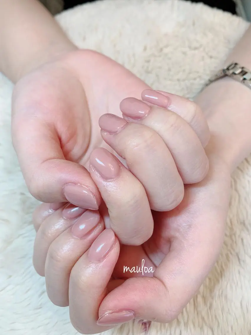 ネイル ワンカラーネイル ピンク ピンクベージュ pipi ..のネイルデザイン