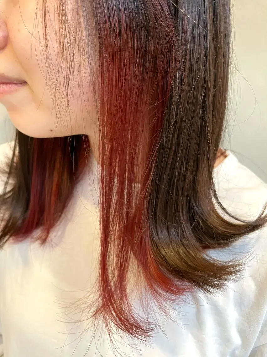 ミディアム カラー ブリーチ ブリーチなしカラー ヘアカラー ハイライトが 得意なニキです😊のヘアスタイル