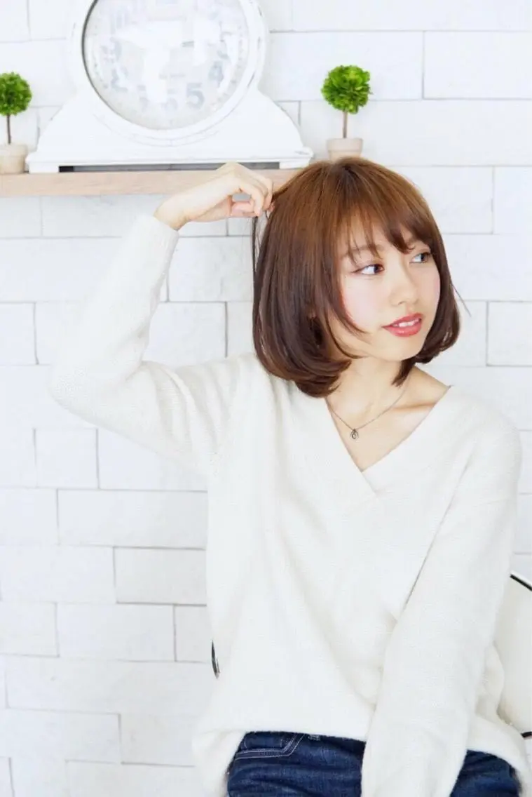ミディアム カラー ボブ 松木 信也のヘアスタイル