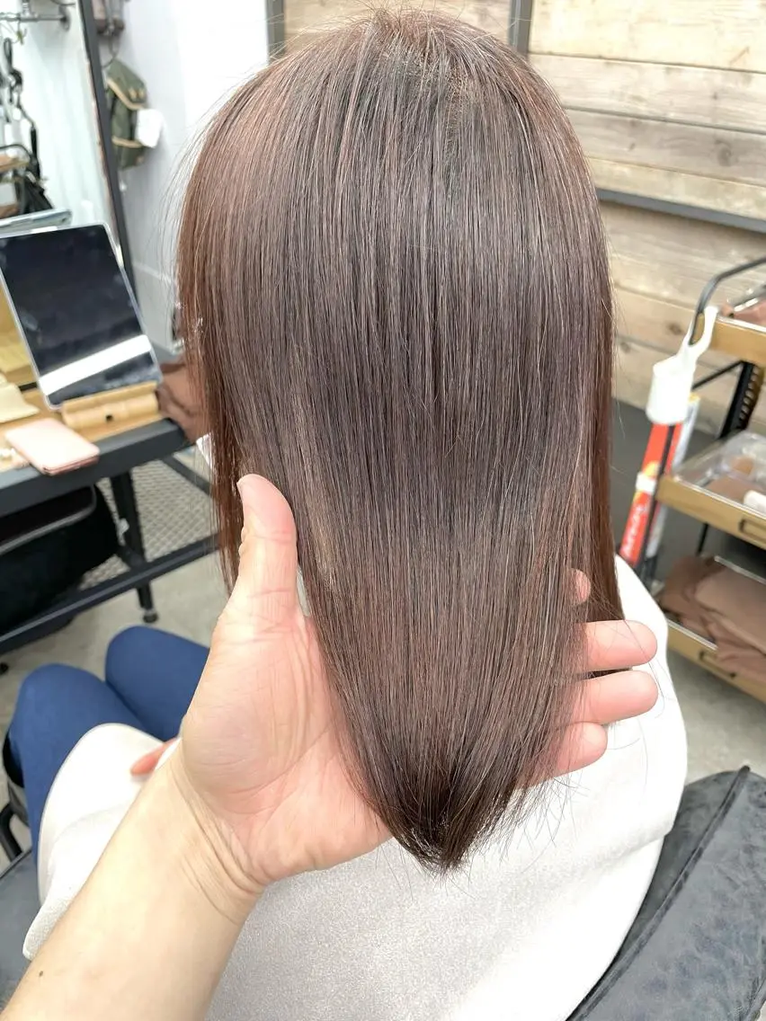 ミディアム カラー 髪質改善 縮毛矯正 カット ヘアカラー 縮毛矯正 トリートメント 縞田 健一のヘアスタイル