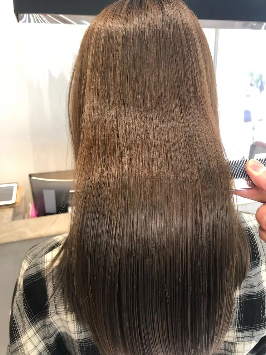 ミディアム ヘアカラー 縮毛矯正 トリートメント 【髪質改善特化･ 福田航洋】のヘアスタイル