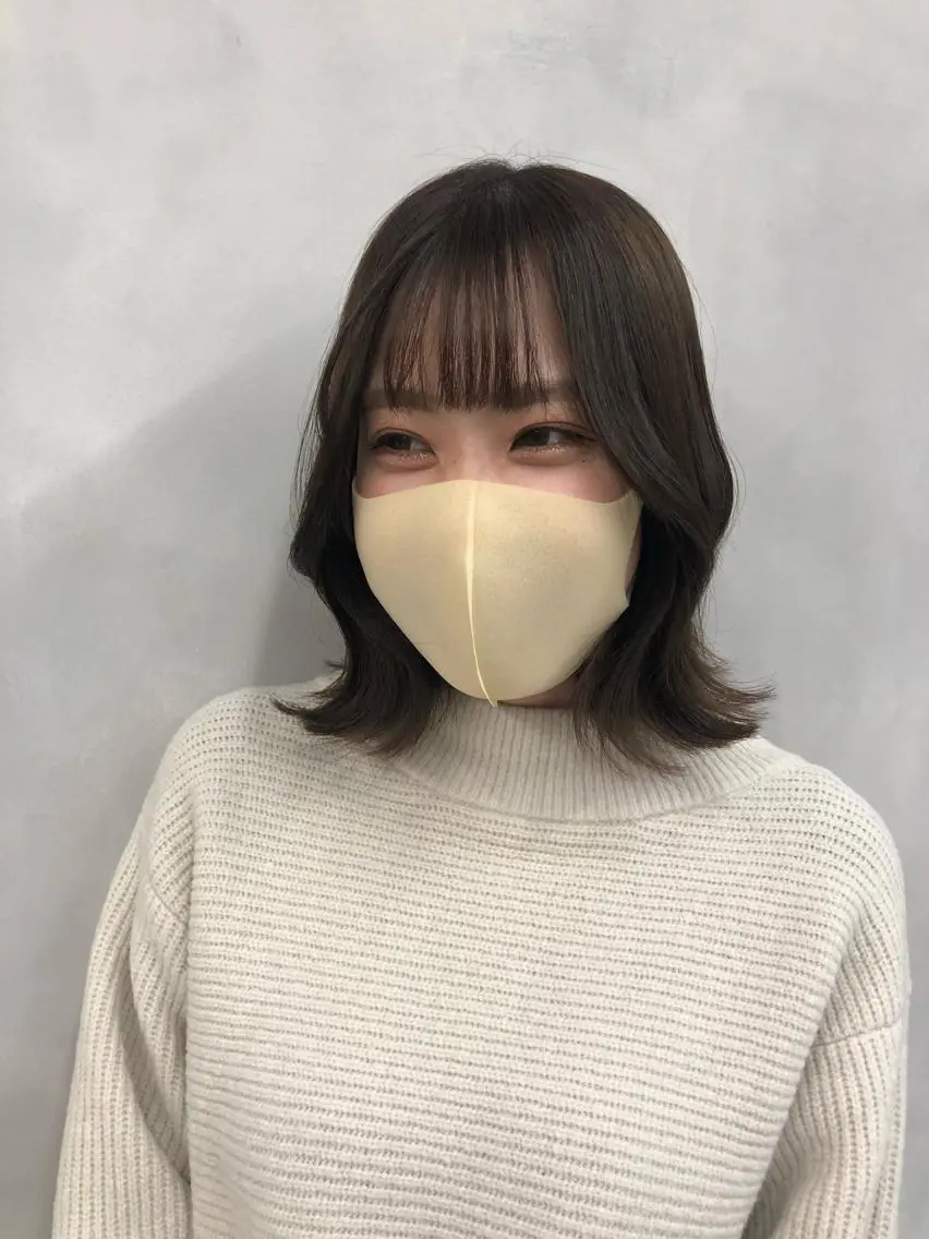 ミディアム 韓国風ヘア カット ヘアカラー トリートメント ❤︎︎韓国ヘア❤︎︎ 𝑺𝒉𝒊𝒉𝒐のヘアスタイル