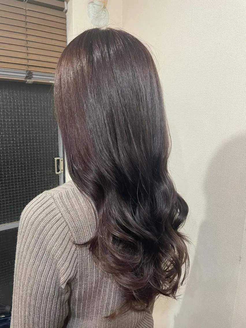 ロング カラー アッシュ ラベンダーカラー ラベンダーアッシュ 縮毛矯正の達人 ☆　松本のヘアスタイル