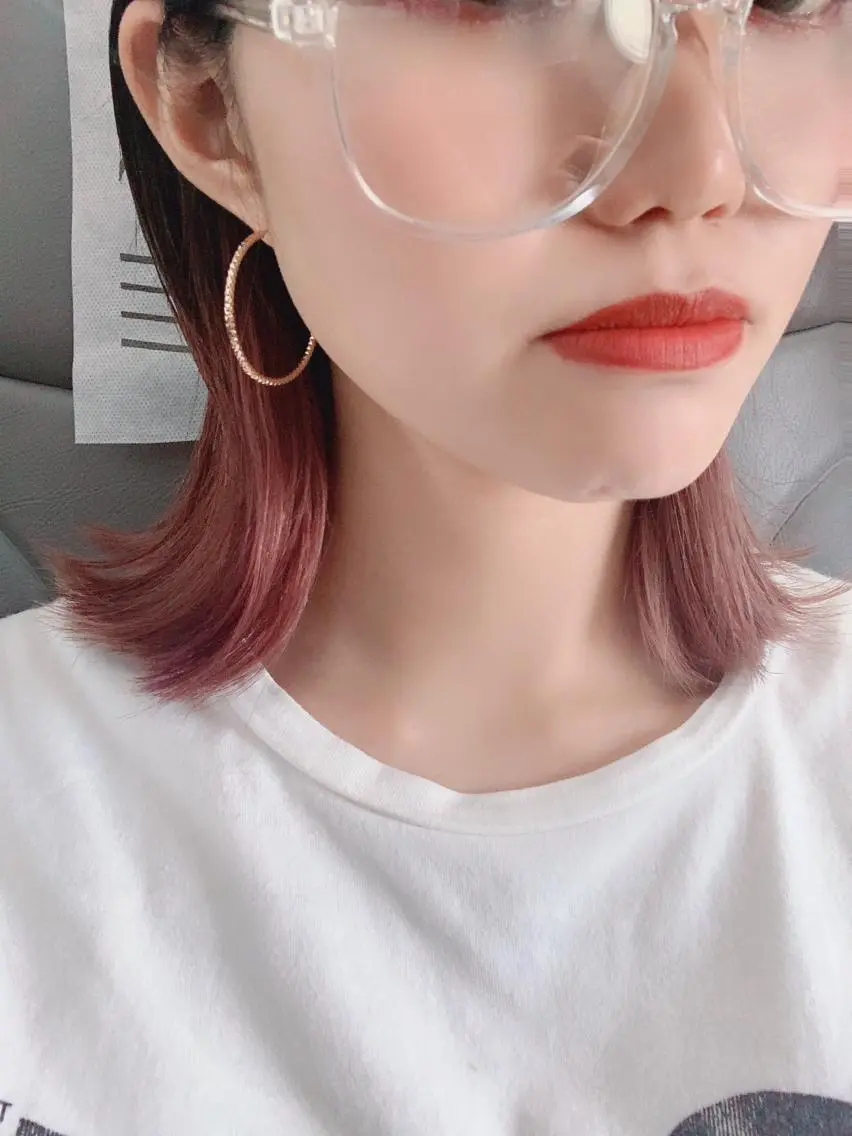 ミディアム カラー インナーカラー ピンクカラー バイオレットカラー バイオレットピンク ヘアカラー Sachiko ❤︎Pressのヘアスタイル