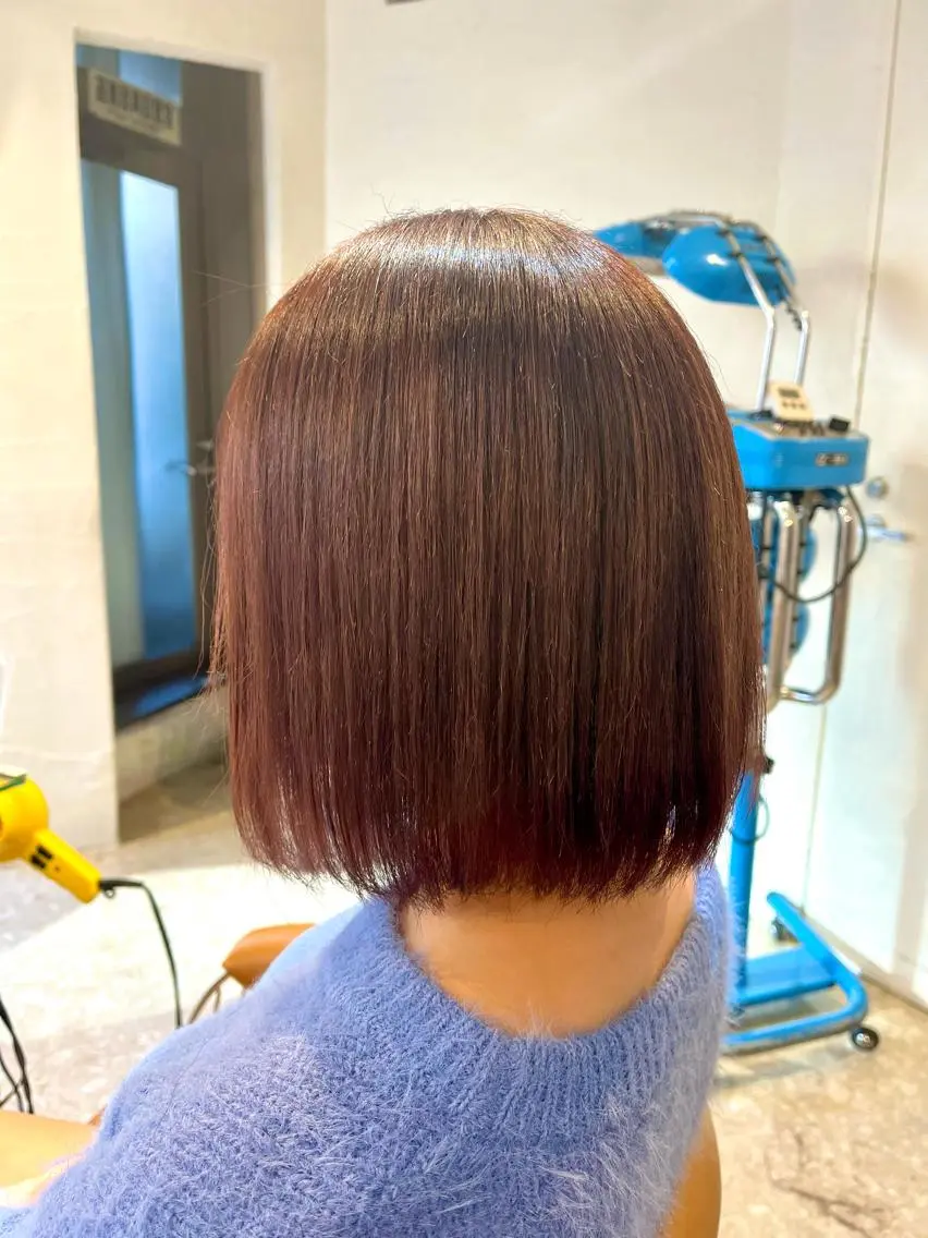 ミディアム カラー カット ヘアカラー 縮毛矯正 うしだ かおるのヘアスタイル