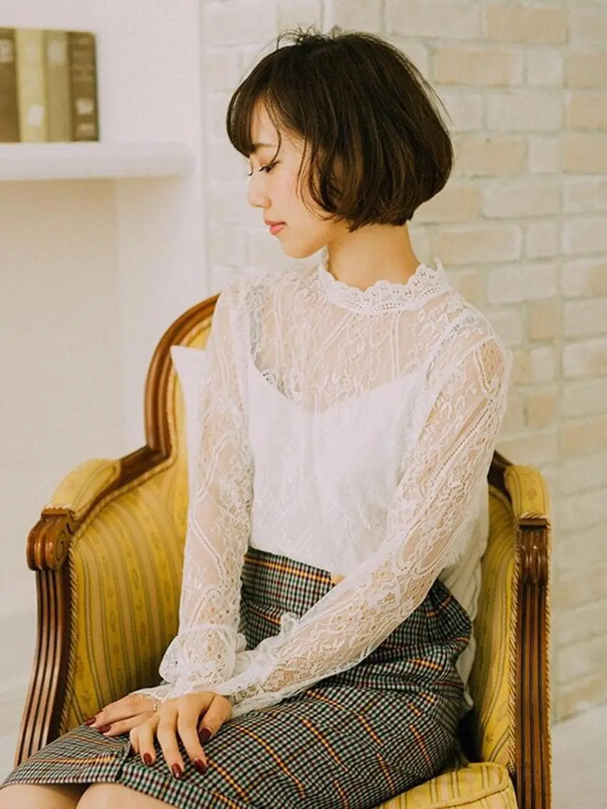 ショート カラー パーマ 白髪ぼかしハイライト 柳川拓哉のヘアスタイル