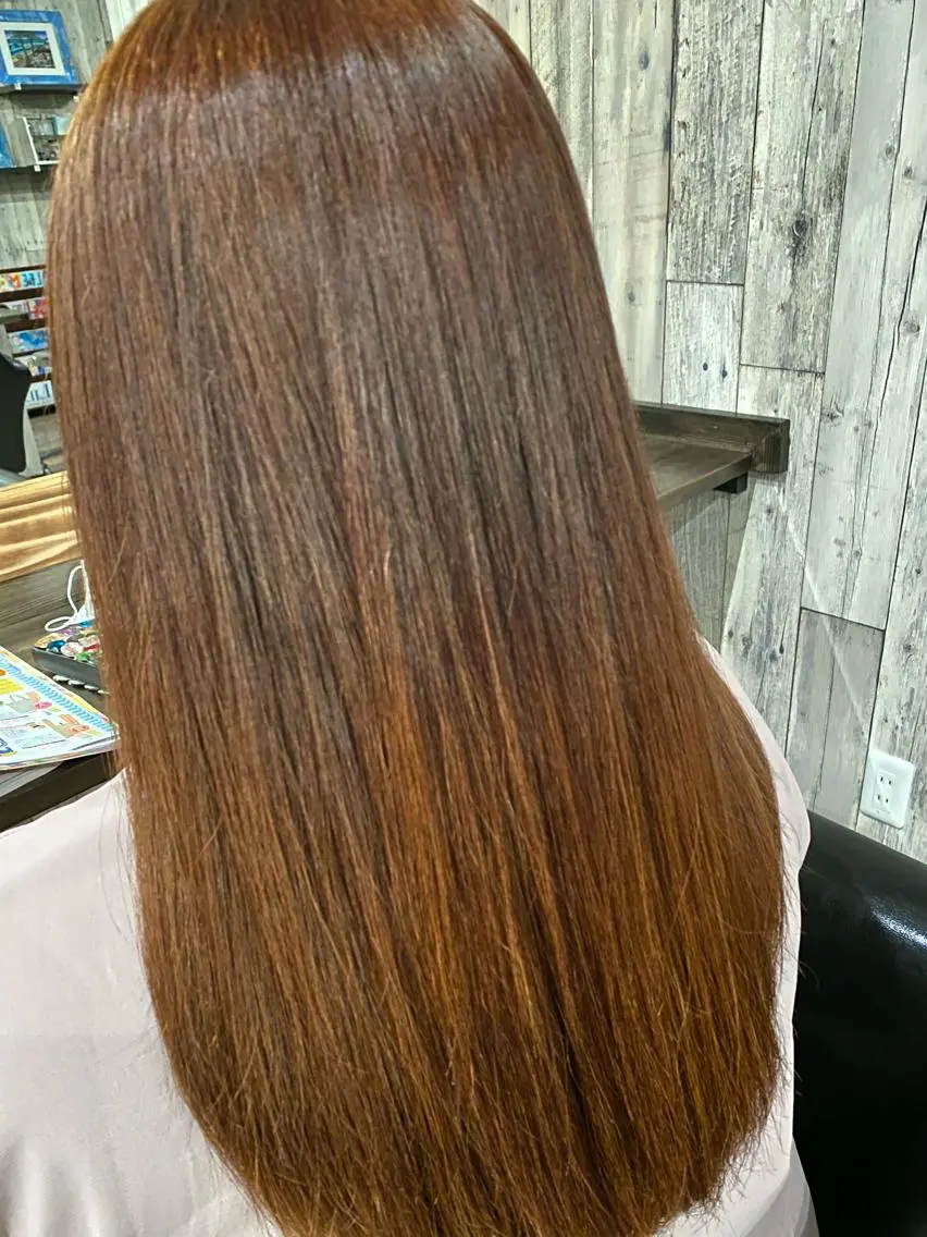ロング 縮毛矯正 奥村 奈々加のヘアスタイル
