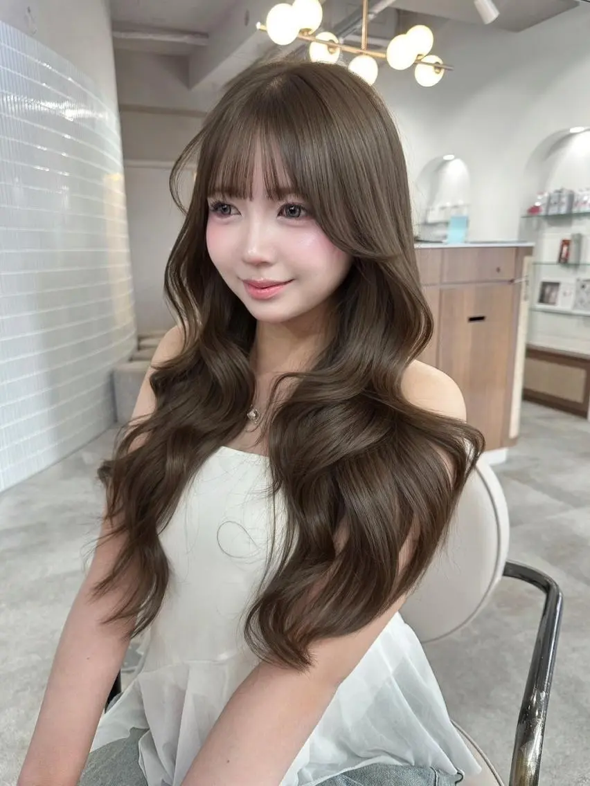 ミディアム カラー ベージュカラー ブリーチ 透明感カラー ダブルカラー グレージュ カット ヘアカラー トリートメント 武田 聖菜のヘアスタイル