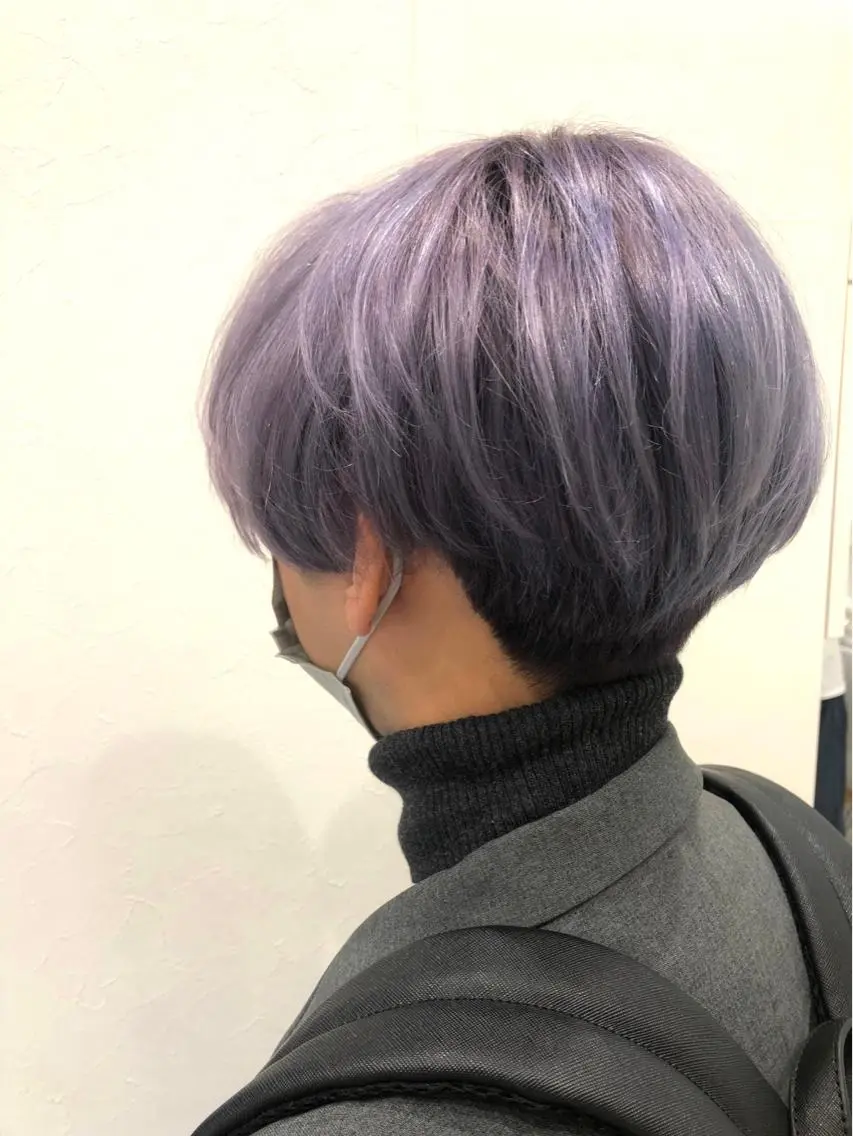 ショート カラー ブリーチ ラベンダーカラー 山森 大地のヘアスタイル