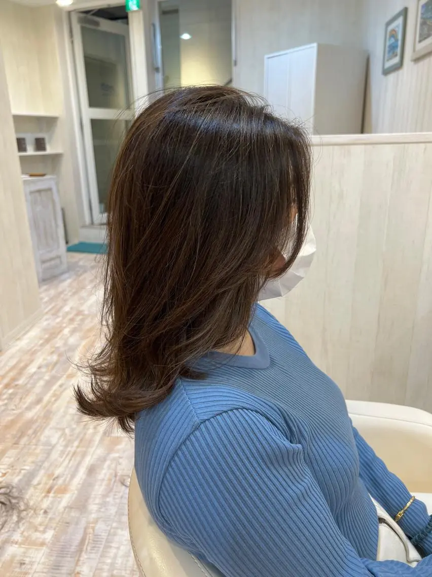 ミディアム カラー 佐藤史哉＊ 韓国レイヤー赤み除去のヘアスタイル