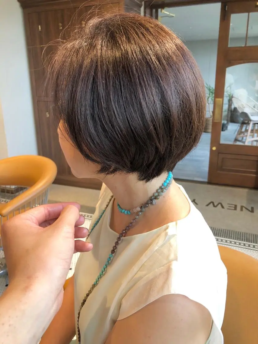 ショート カラー ショートボブ ボブ ショートヘア カット ヘアカラー トリートメント 上品な大人レイヤー 🍀渋谷🍀濱口敬太のヘアスタイル