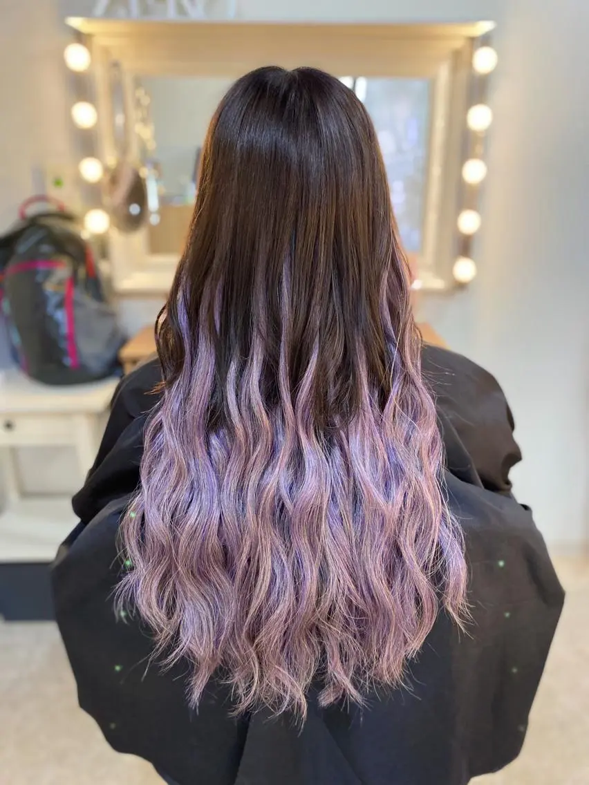ロング カラー ヘアアレンジ グラデーションカラー パープルカラー シルバー Hair Make Salon ZEROのヘアスタイル