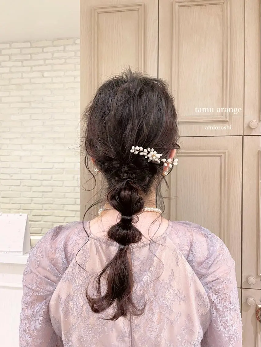 セミロング ヘアアレンジ シールエクステ横浜 🐏☁️miminaのヘアスタイル