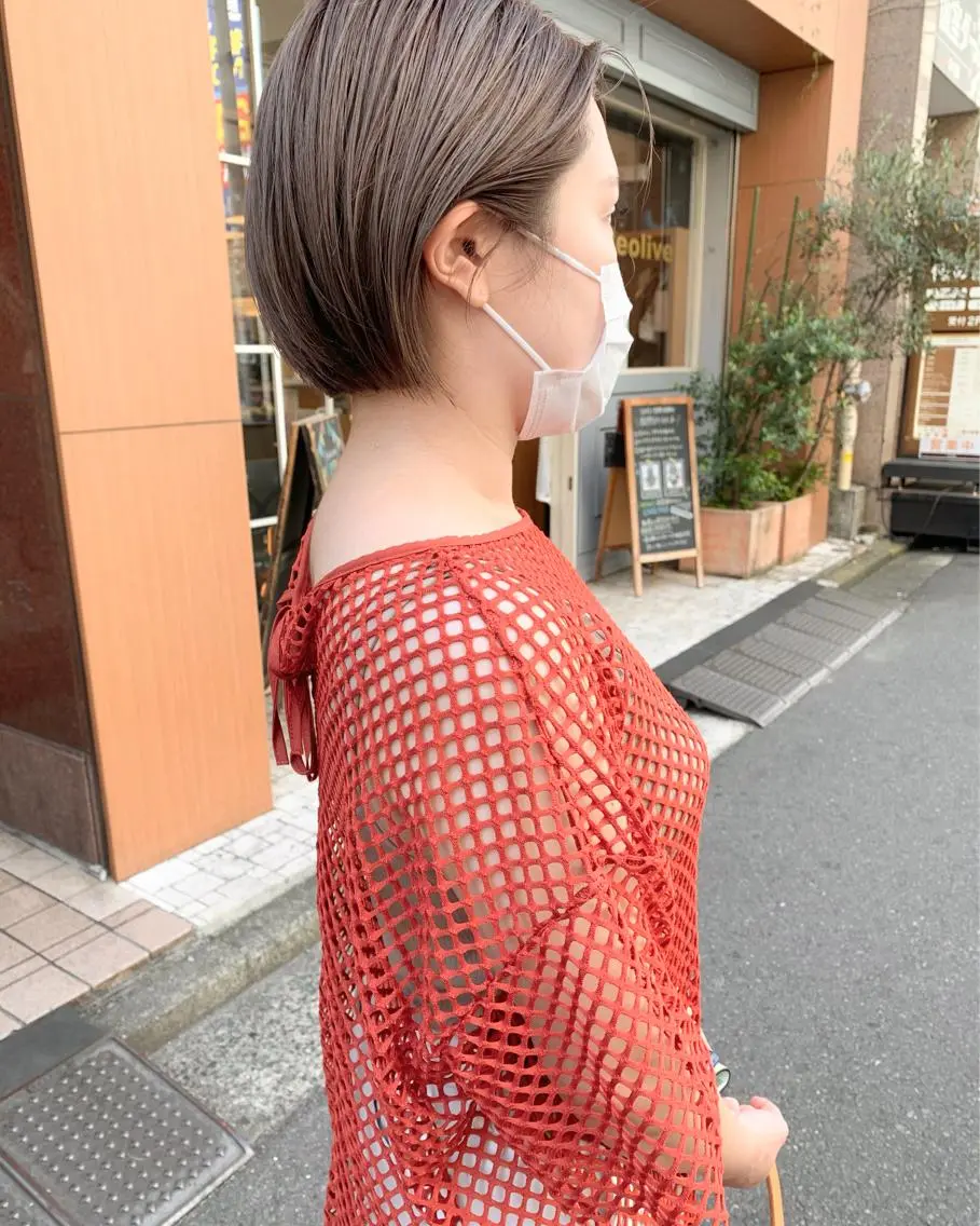 ショート カラー ヘアアレンジ ベージュカラー ミルクティーベージュ 🌿ショート🌿 パーマ🌿淳平のヘアスタイル