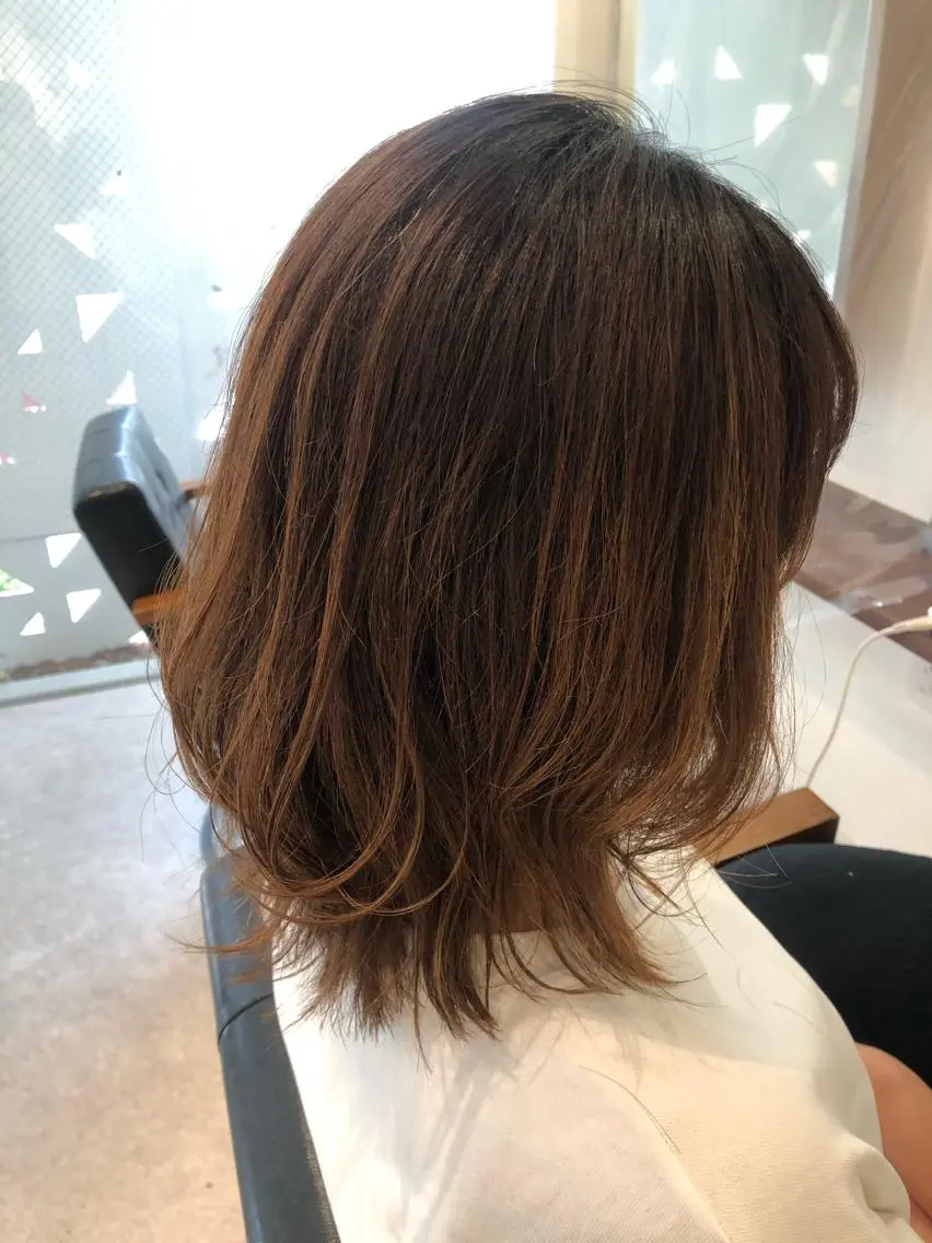 ミディアム 髪質改善✨️透明感カ ラー✧*。山下さいみのヘアスタイル